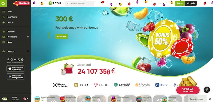 Обзор казино Fresh