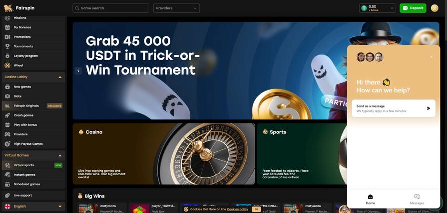 Fairspin поддержка