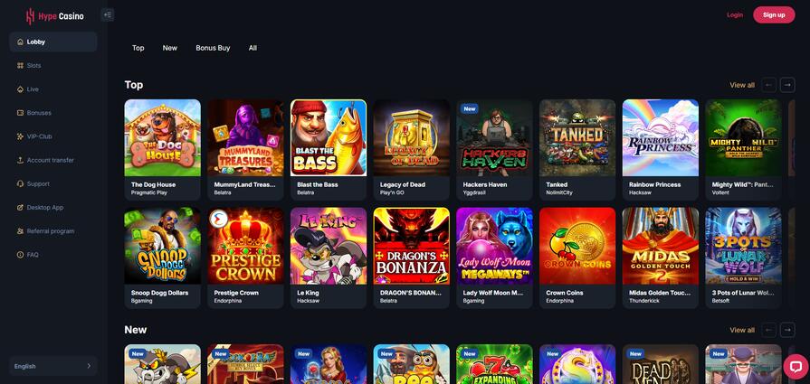 Casino Hype games