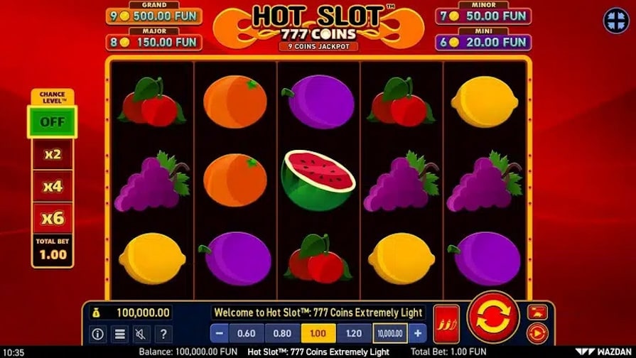 Слот Hot Slot: 777 coins Extremely Light