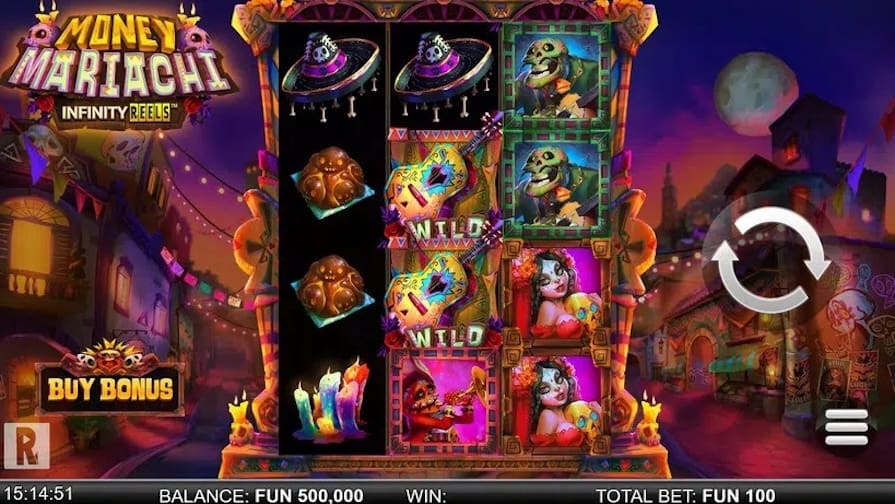 Дизайн игры Money Mariachi Infinity Reels