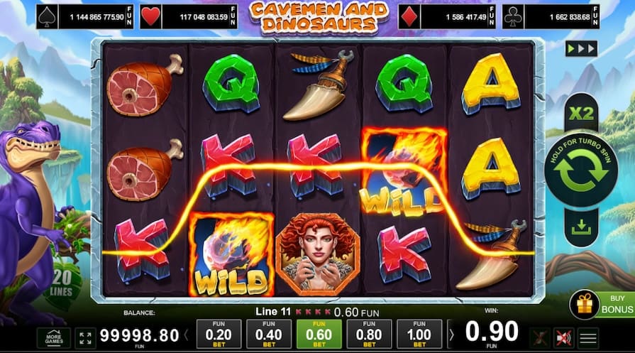 Diseño del juego Cavemen and Dinosaurs