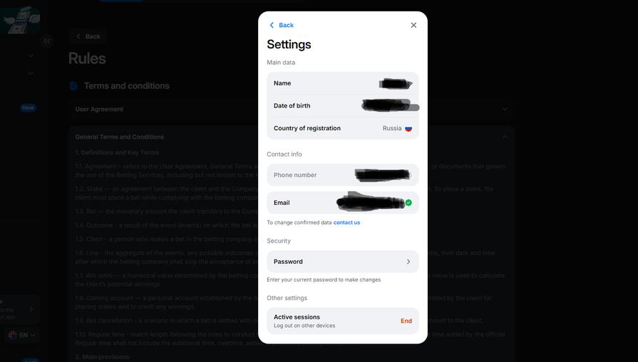 Верификация 1win