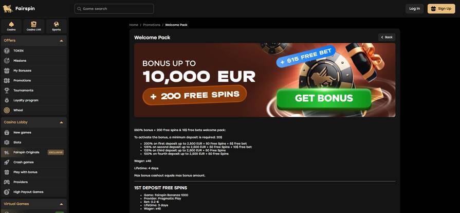 Бонусы в Fairspin