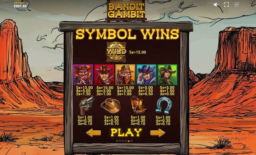 Bandit Gambit символы