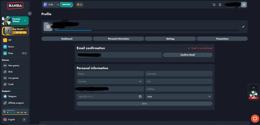 Верификация в казино Banda