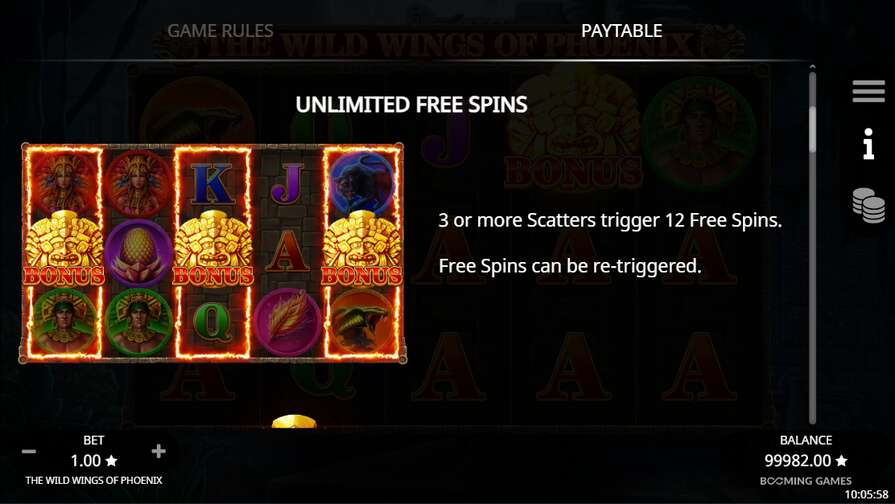 Бонус в The Wild Wings of Phoenix